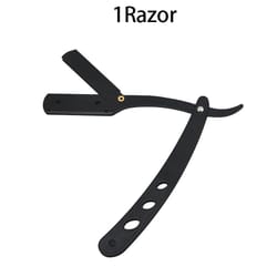 classic black folding straight razor holder for men