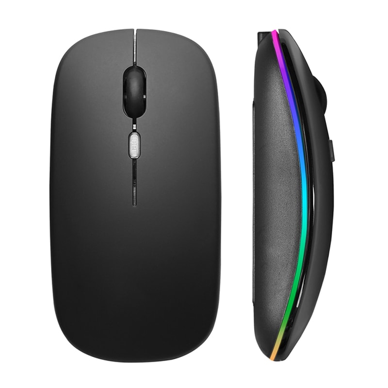 Rechargeable Bluetooth Wireless Mouse with Quiet Clicks and USB Backlight