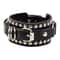 Gothic Punk Black Leather Cuff Bracelet With Spikes And Rivets 3