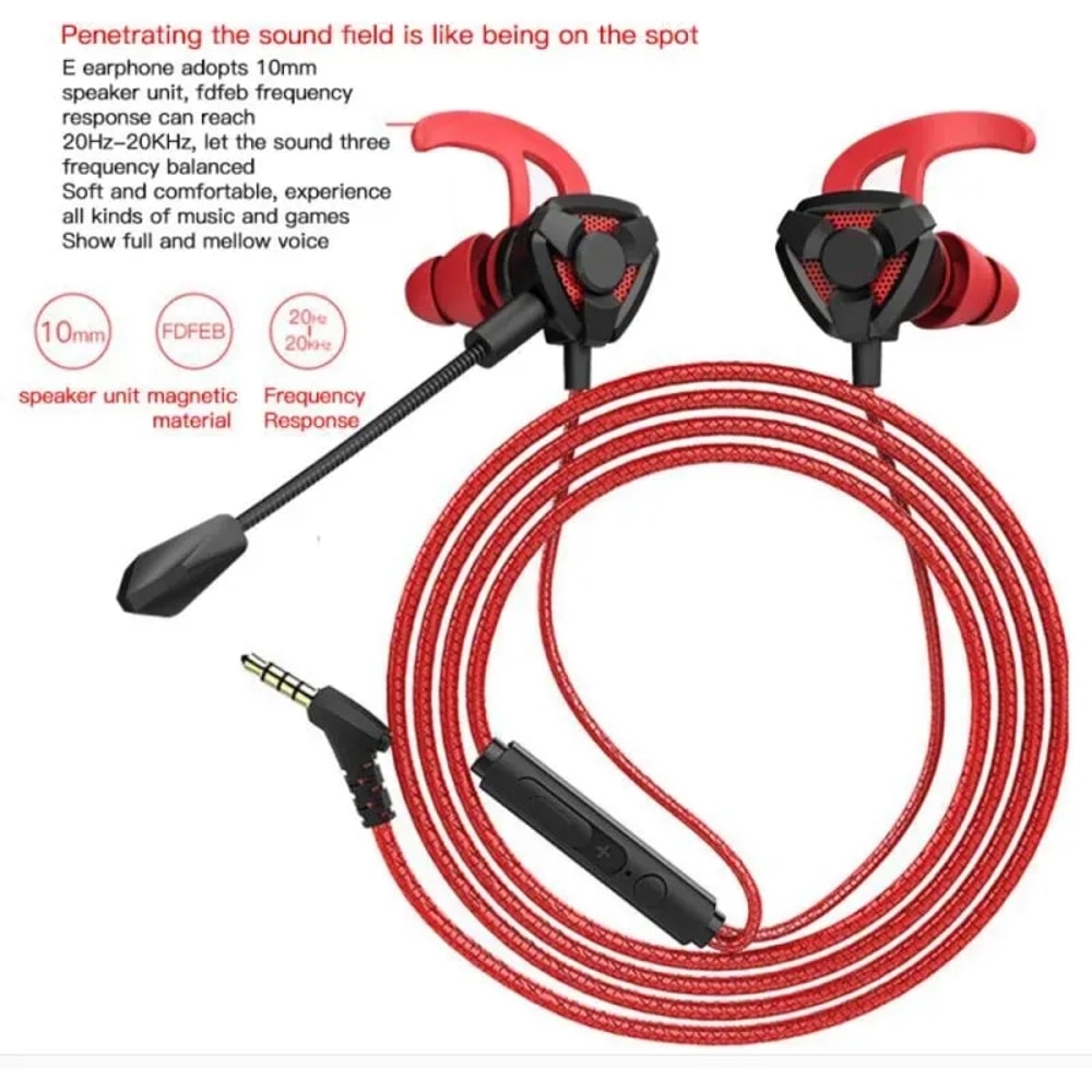 Wired Gaming Earbuds with Mic for Mobile PC and Laptop