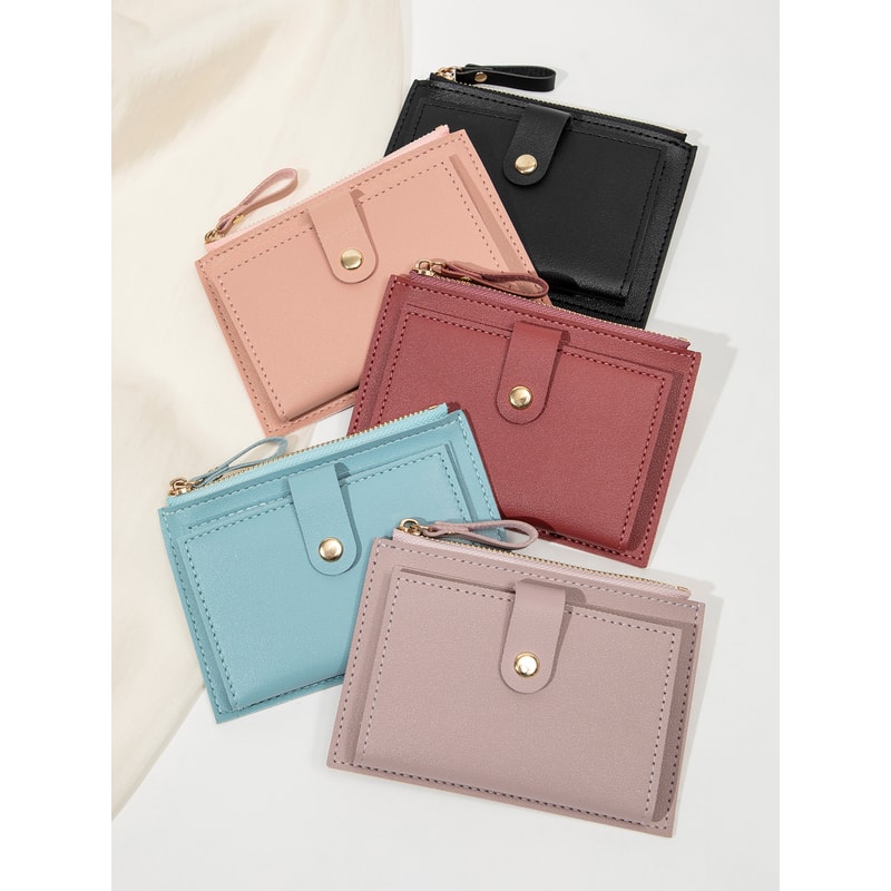Slim PU Leather Womens Card Holder Wallet
