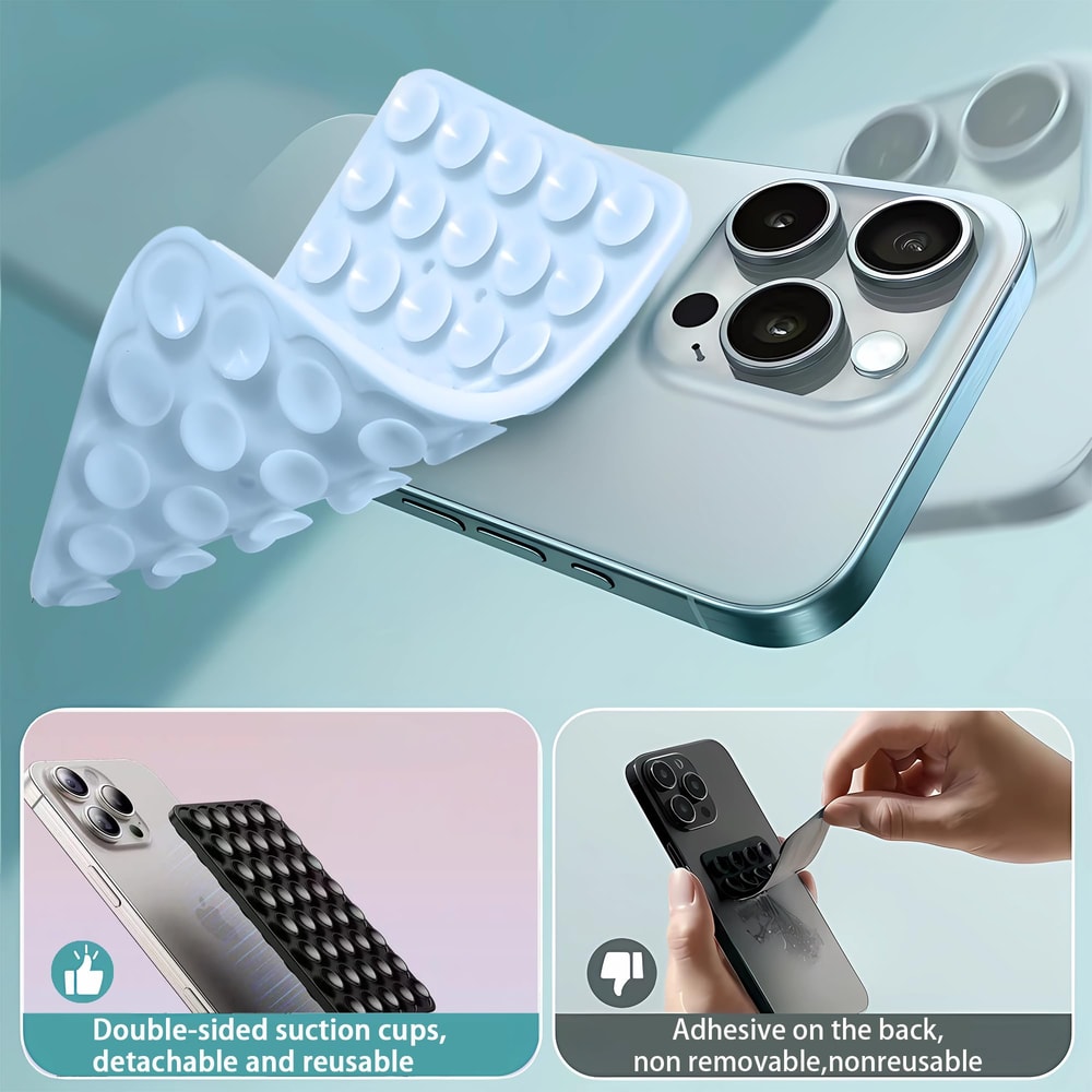 Silicone Suction Phone Holder Double Sided Anti Slip Grip 0
