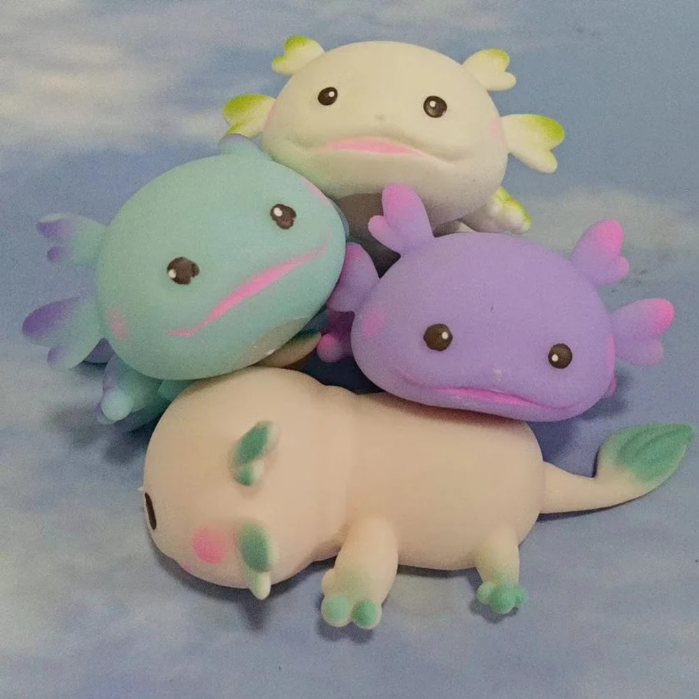 Cute Axolotl Squishy Stress Relief Toy Slow Rising Fidget Squeeze Ball 2