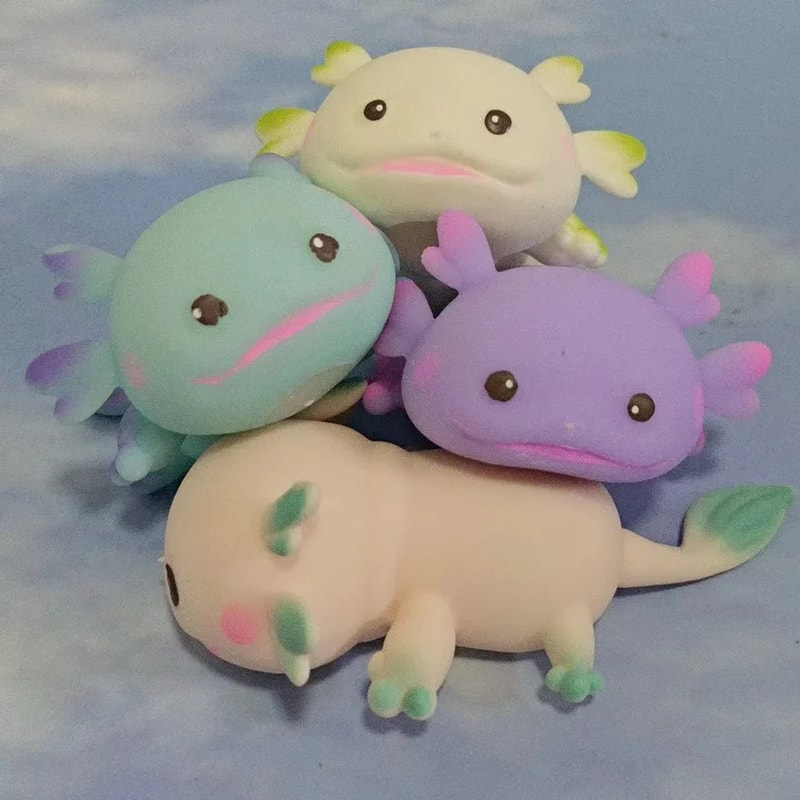 Cute Axolotl Squishy Stress Relief Toy Slow Rising Fidget Squeeze Ball 2