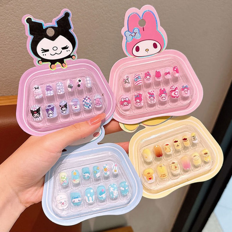 Kawaii Hello Kitty Press On Nails Cute Cartoon Nail Art Set