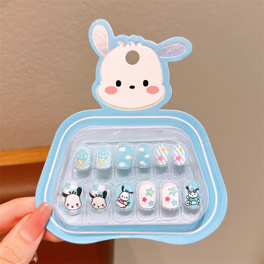 Kawaii Hello Kitty Press On Nails Cute Cartoon Nail Art Set