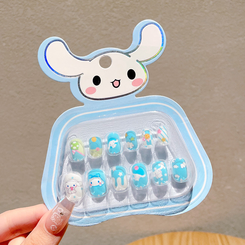 Kawaii Hello Kitty Press On Nails Cute Cartoon Nail Art Set