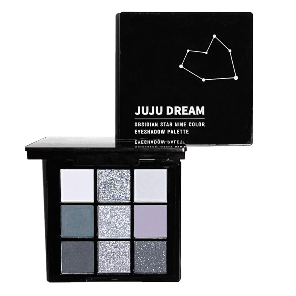 Black Swan Shade Smoky Eyeshadow Palette with Matte and Silver Glitter Shades