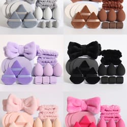 flawless blend makeup sponge set with foundation blender headband and wristbands