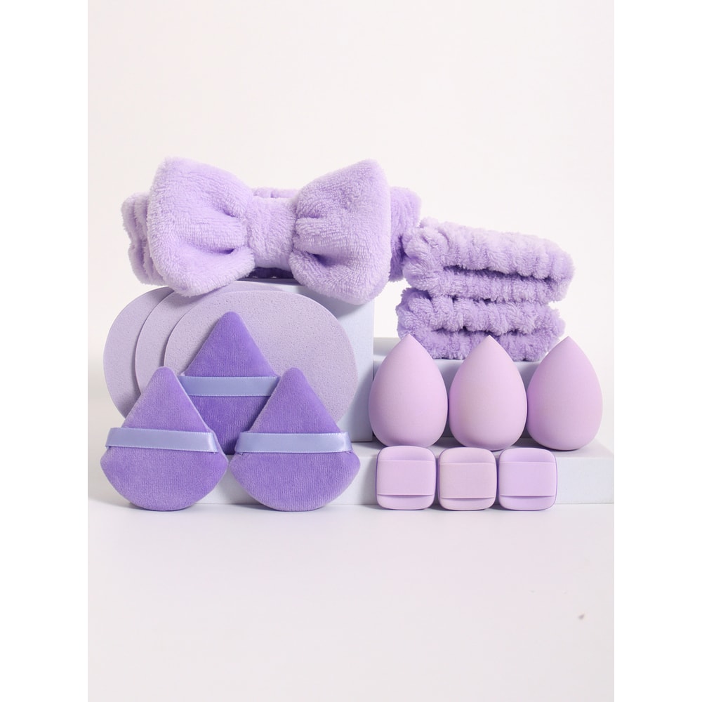 Flawless Blend Makeup Sponge Set with Foundation Blender Headband and Wristbands