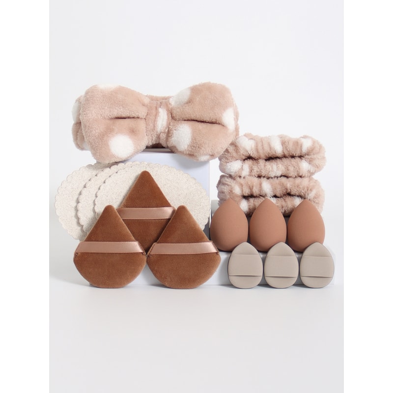 Flawless Blend Makeup Sponge Set with Foundation Blender Headband and Wristbands