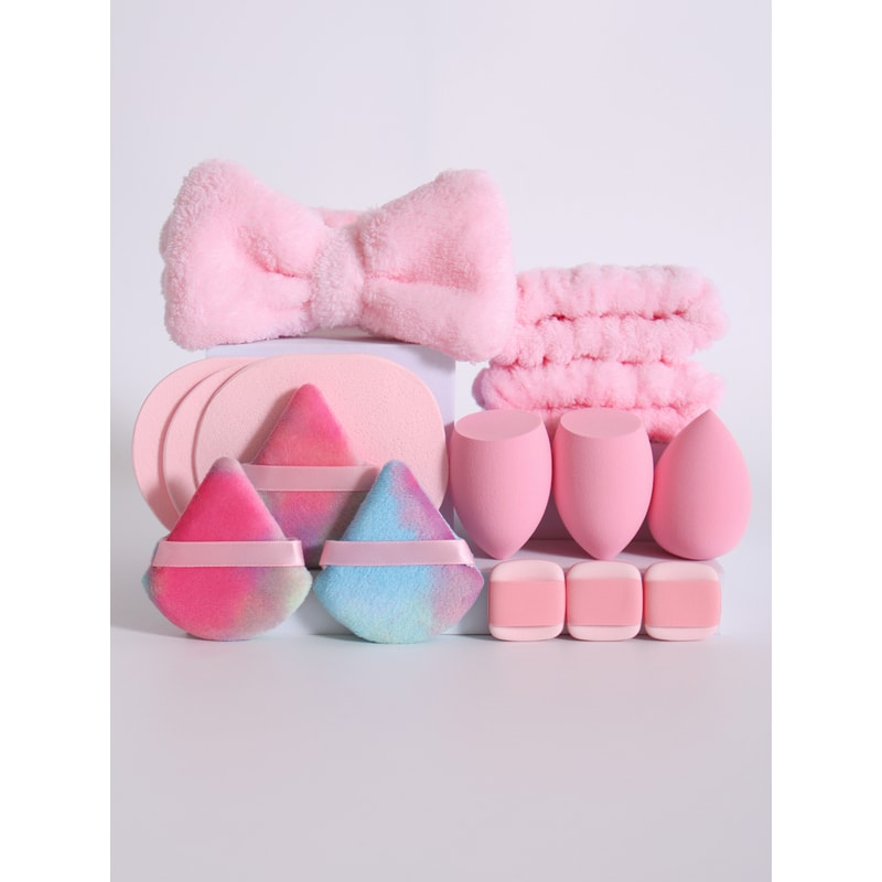 Flawless Blend Makeup Sponge Set with Foundation Blender Headband and Wristbands