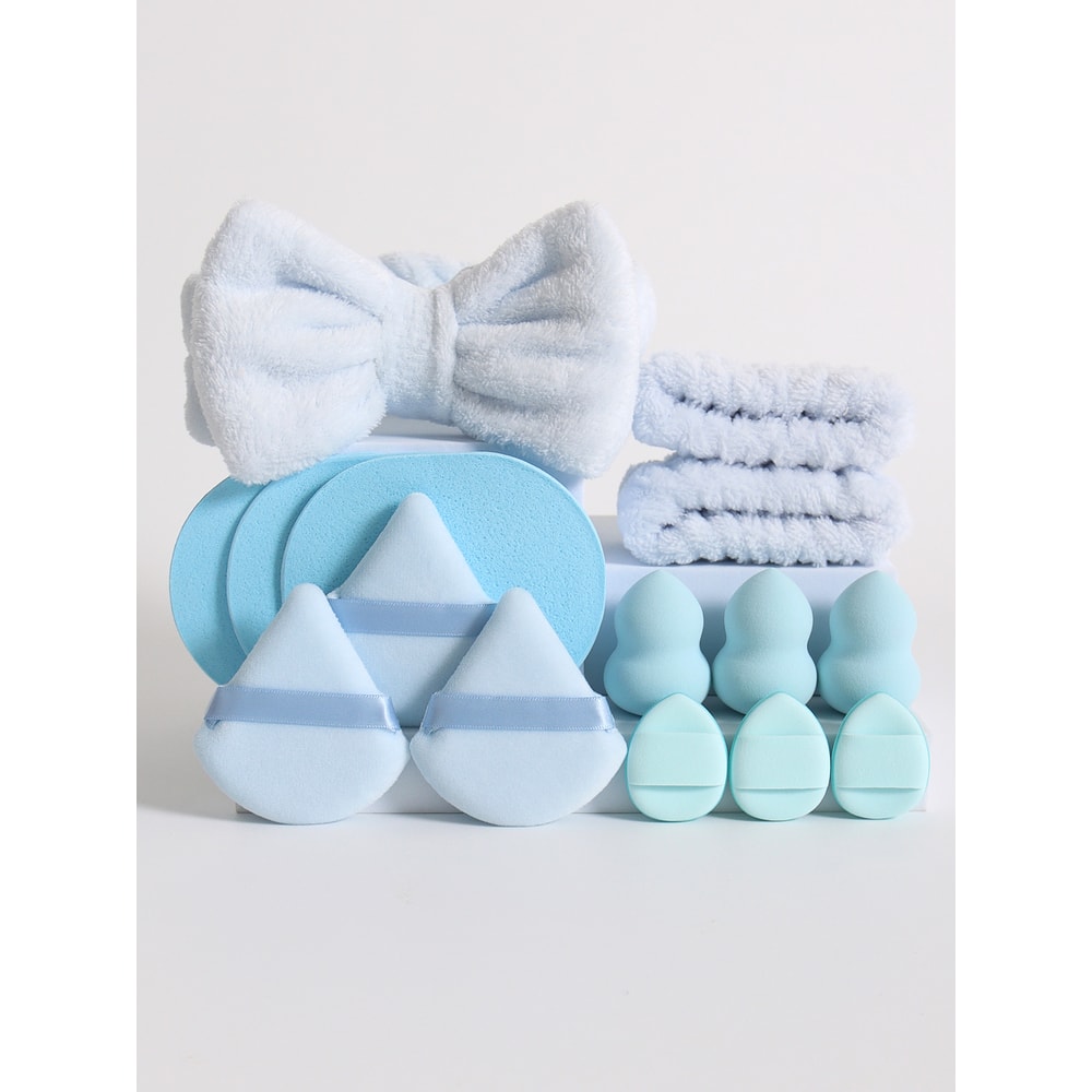Flawless Blend Makeup Sponge Set with Foundation Blender Headband and Wristbands