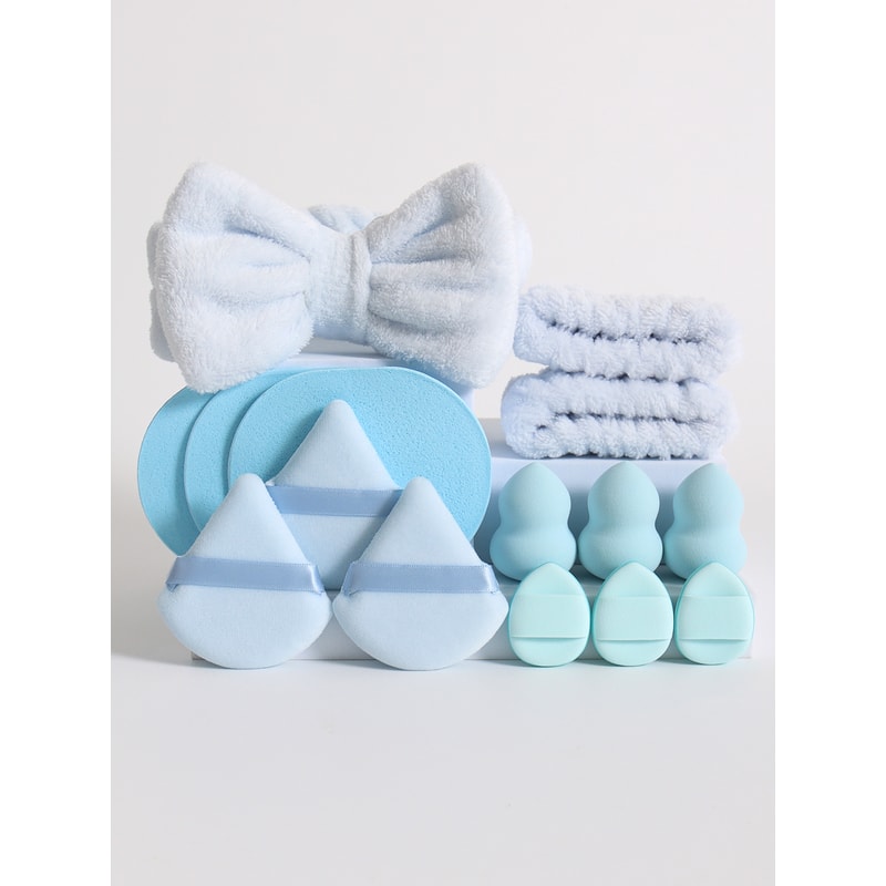 Flawless Blend Makeup Sponge Set with Foundation Blender Headband and Wristbands