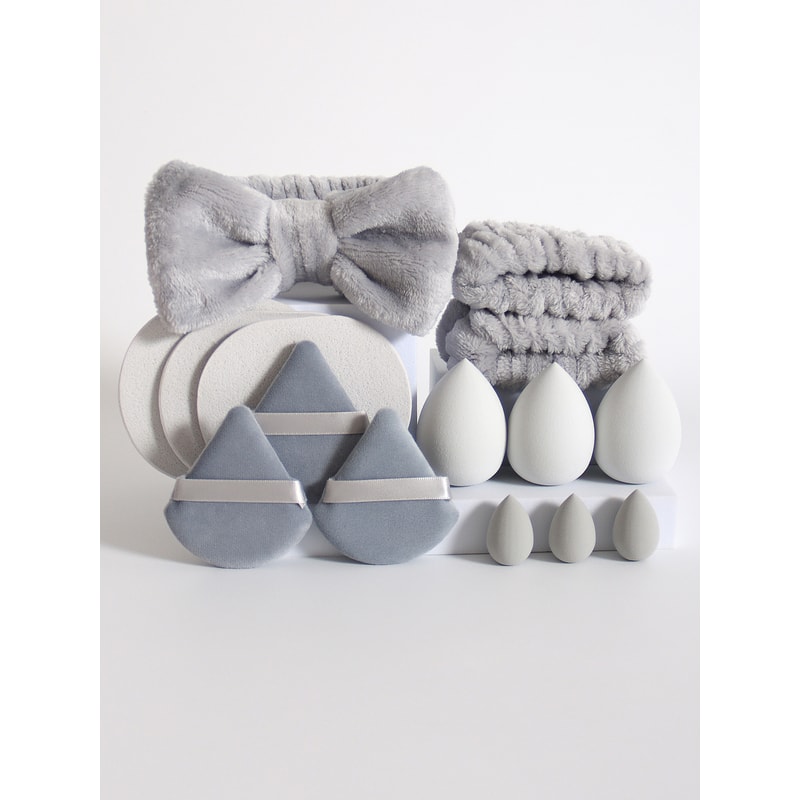 Flawless Blend Makeup Sponge Set with Foundation Blender Headband and Wristbands