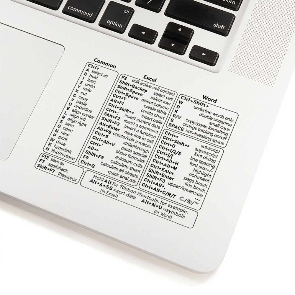Windows Excel Word Keyboard Shortcut Stickers for Faster Office Productivity