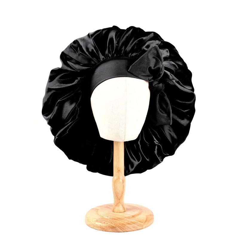 Large Satin Bonnet For Sleeping With Adjustable Tie Band 6
