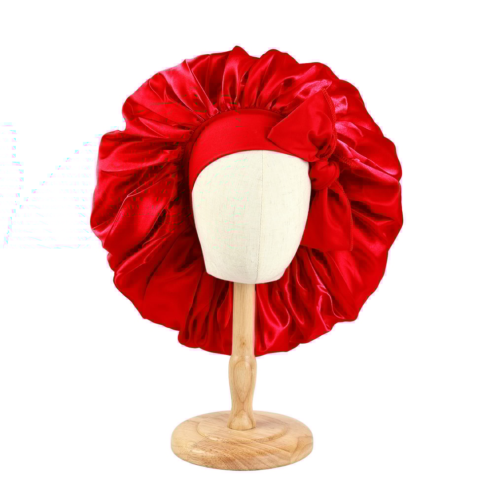 Large Satin Bonnet For Sleeping With Adjustable Tie Band 8