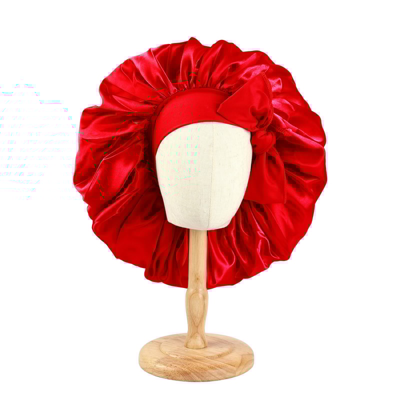 Large Satin Bonnet For Sleeping With Adjustable Tie Band 8