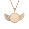 Angel Wings Photo Memorial Necklace with Zirconia Pendant