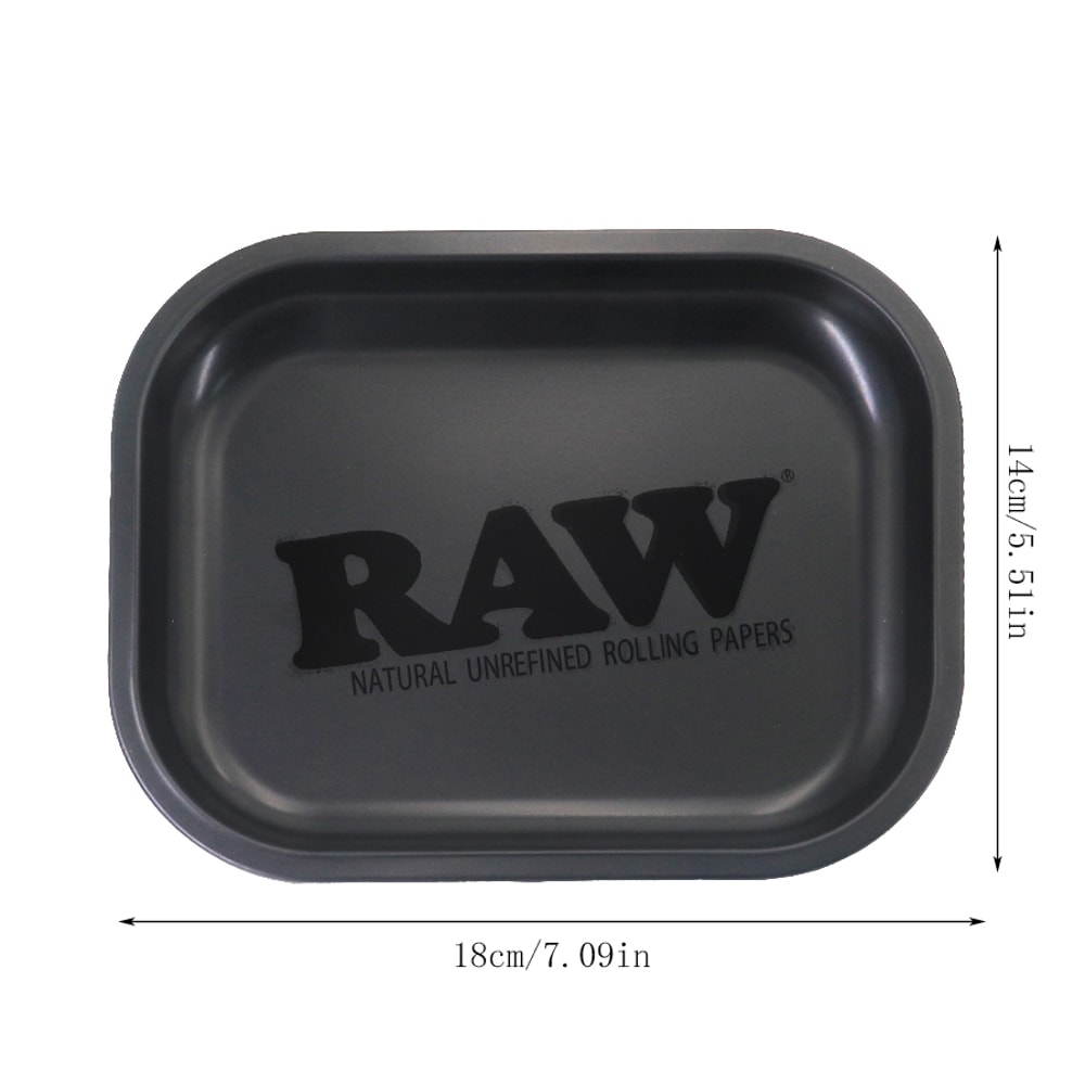 Matte Black Metal Cigarette Rolling Tray for Tobacco Accessories