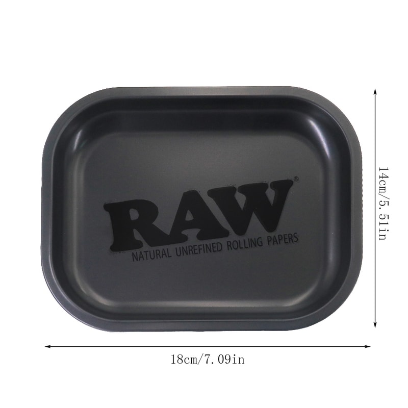 Matte Black Metal Cigarette Rolling Tray for Tobacco Accessories