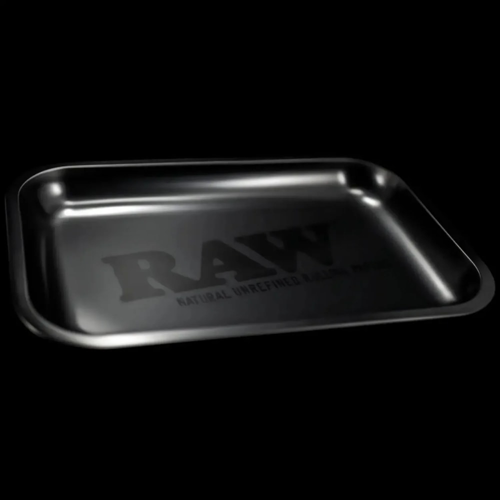 Matte Black Metal Cigarette Rolling Tray for Tobacco Accessories