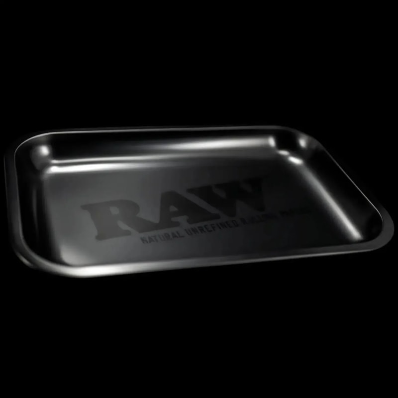 Matte Black Metal Cigarette Rolling Tray for Tobacco Accessories