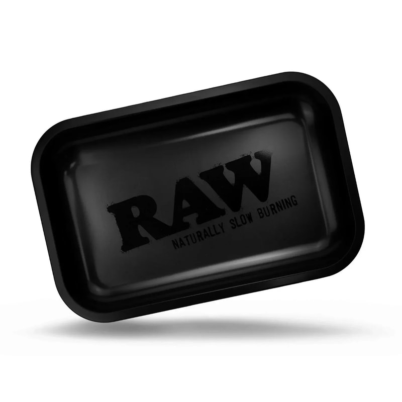 Matte Black Metal Cigarette Rolling Tray for Tobacco Accessories