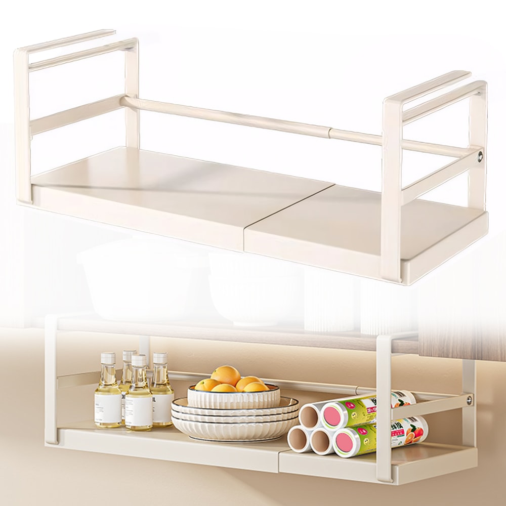 Extendable Under Cabinet Organizer Basket Space Saving Pantry Storage Solution