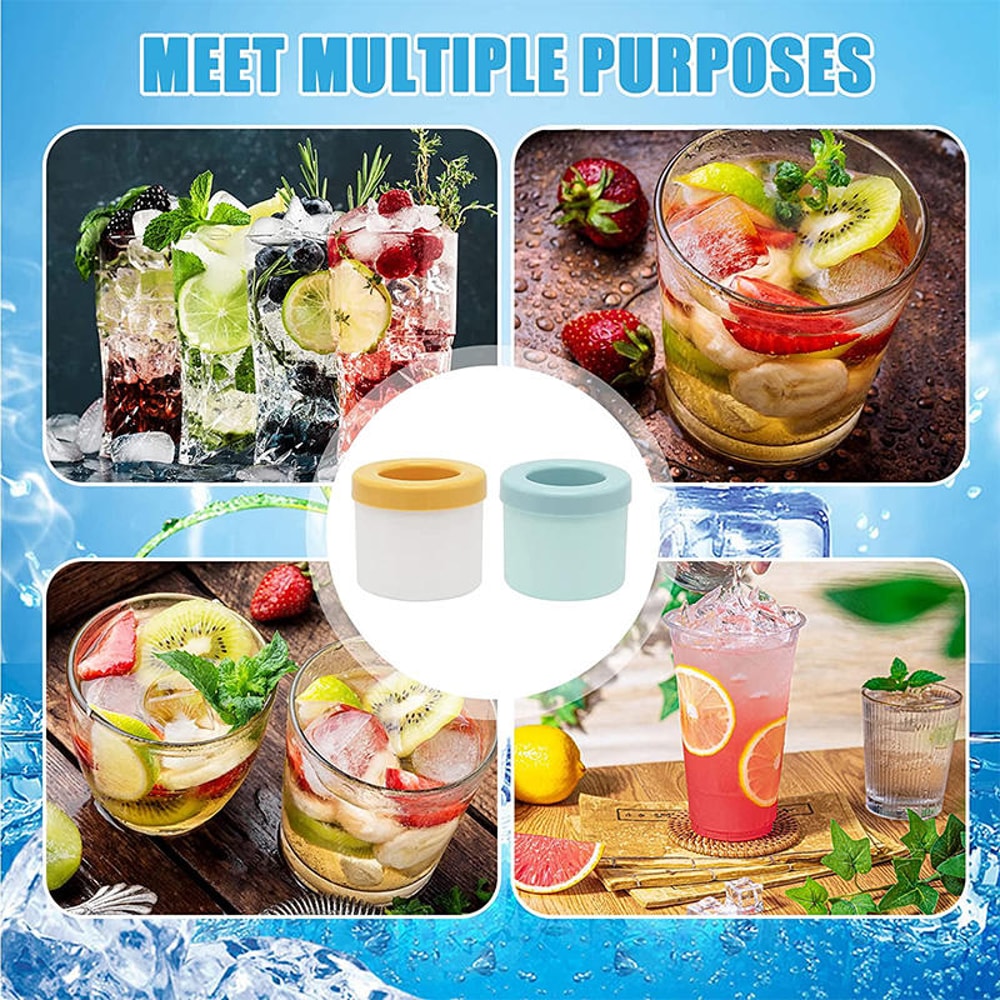 Cylindrical Silicone Ice Tray With Lid For Cups And Chilled Drinks 1