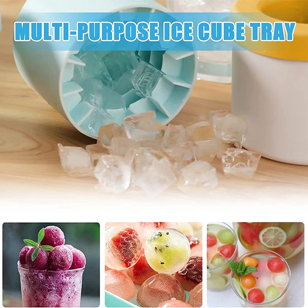 Cylindrical Silicone Ice Tray With Lid For Cups And Chilled Drinks 3