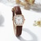 Elegant Small Arabic Numeral Womens Quartz Leather Watch 2