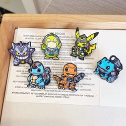 pokemon enamel pins set with pikachu squirtle gengar anime lapel pins