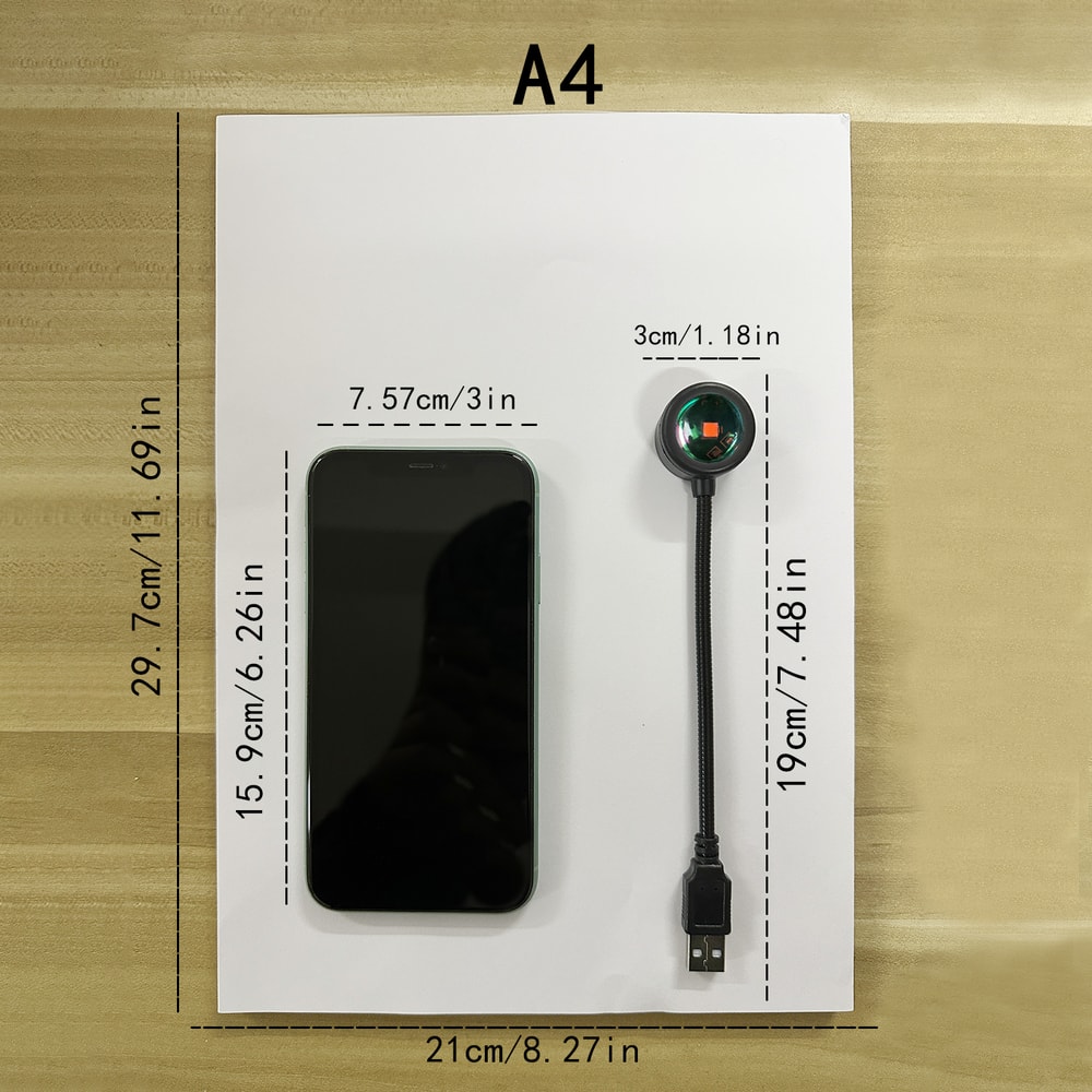 Sunset Projection Lamp USB Rotatable Bedroom Mood Light