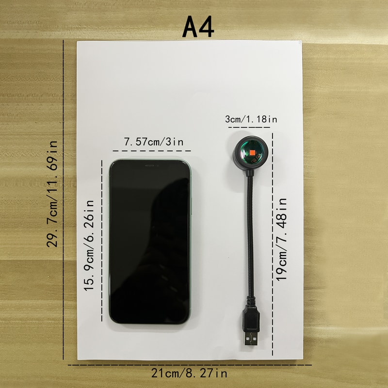 Sunset Projection Lamp USB Rotatable Bedroom Mood Light