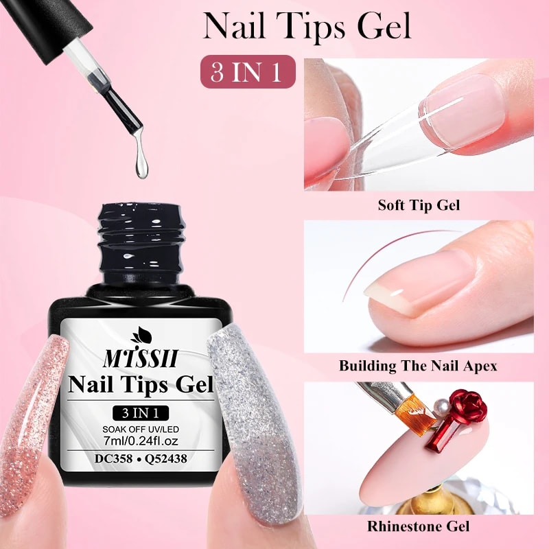 Builder Nail Gel for Extensions Strong UV LED Nail Glue for Soft Gel Nail Tips