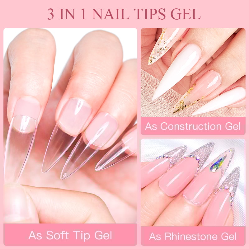 Builder Nail Gel for Extensions Strong UV LED Nail Glue for Soft Gel Nail Tips