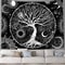 Boho Tree of Life Tapestry Set with Sun and Moon Wall Art