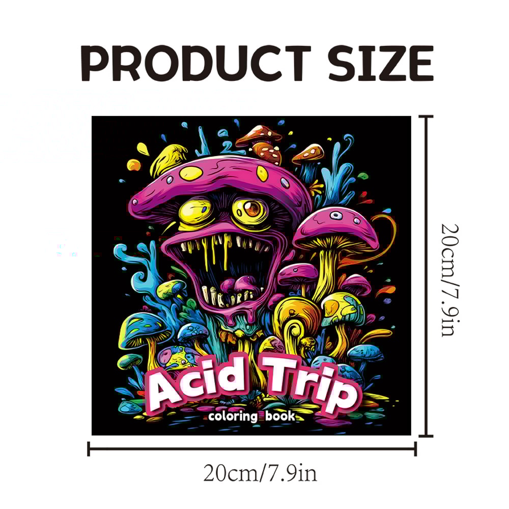 Mushroom World Adult Coloring Book for Relaxing Fantasy Art