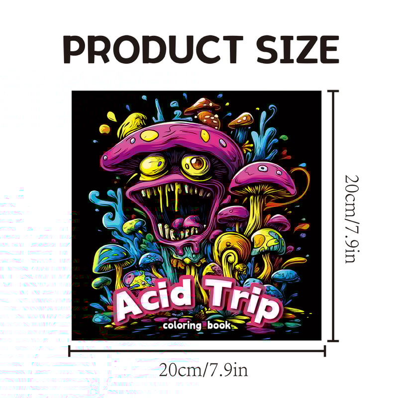 Mushroom World Adult Coloring Book for Relaxing Fantasy Art