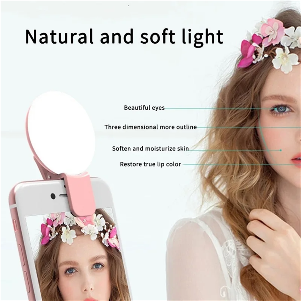 Portable LED Selfie Ring Light Adjustable Makeup Lamp For Smartphones 1