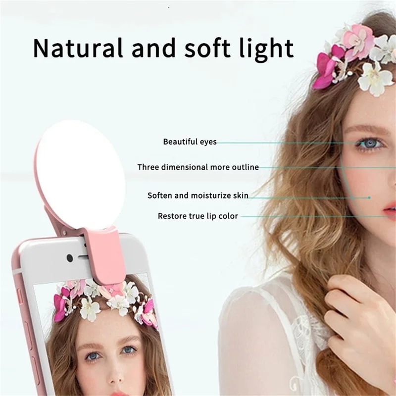 Portable LED Selfie Ring Light Adjustable Makeup Lamp For Smartphones 1