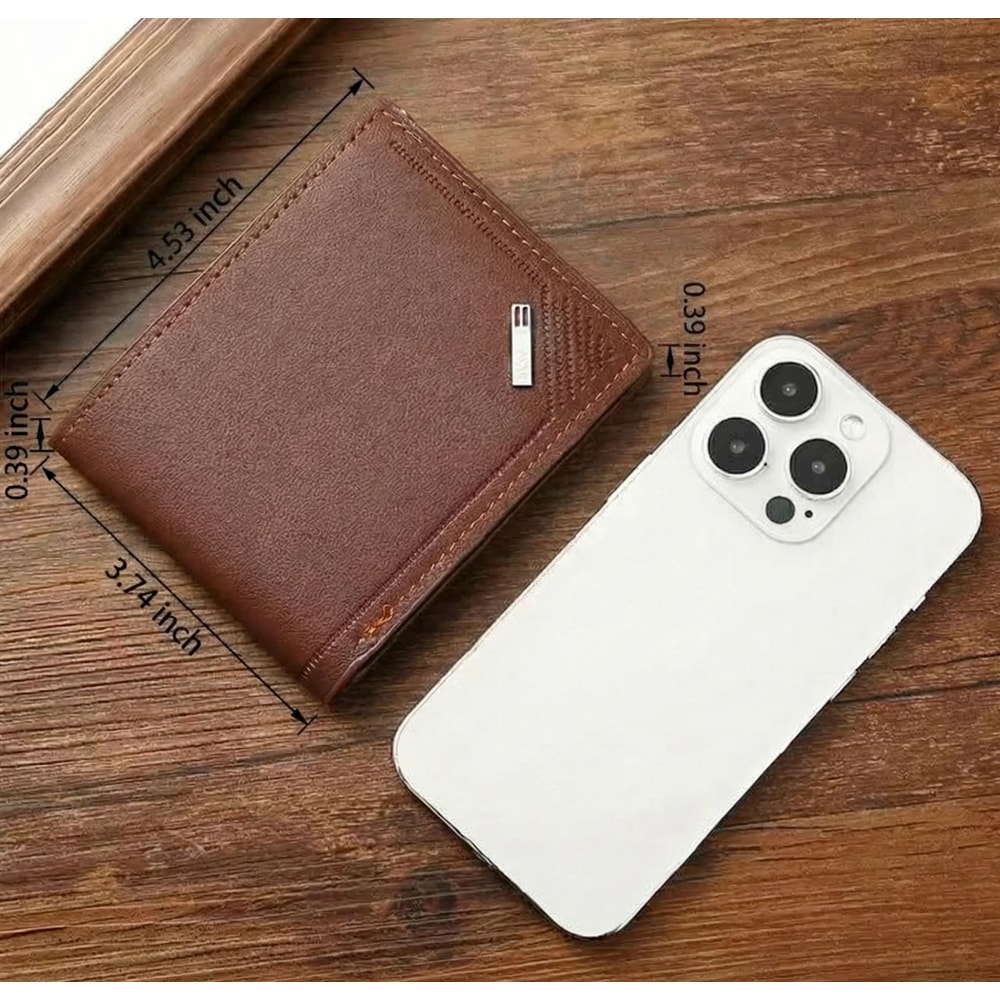 Mens Premium Leather Minimalist Wallet Slim & Foldable Soft Leather Design
