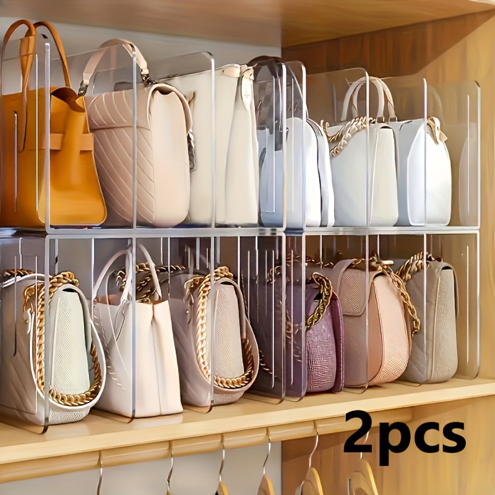 Clear Acrylic Handbag Organizer Space Saving Purse & Wallet Storage Rack