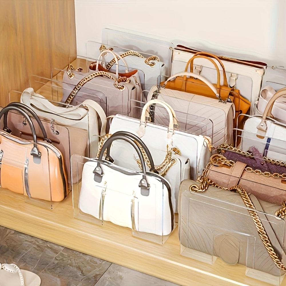 Clear Acrylic Handbag Organizer Space Saving Purse & Wallet Storage Rack