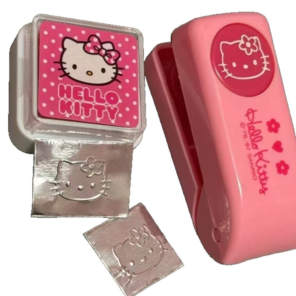 Hello Kitty Stapler Embosser Kawaii Notebook Stamp