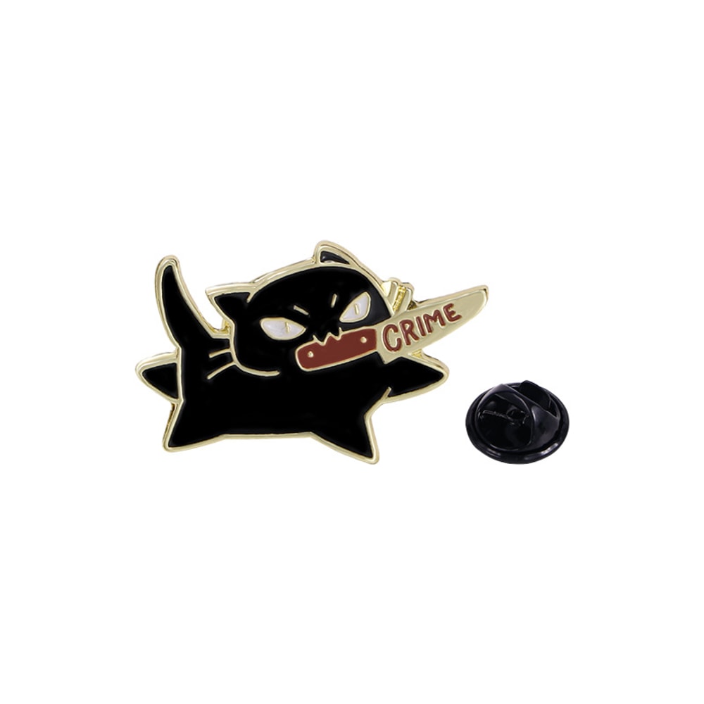 Cute Black Cat Knife Enamel Pin For Jackets Bags And Cat Lovers 5