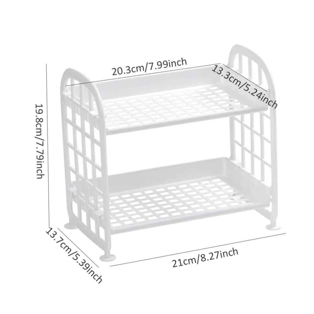 Foldable Desk Organizer Shelf Multi Tier Plastic Storage Rack Organizer For Cosmetics Office Dorm 3