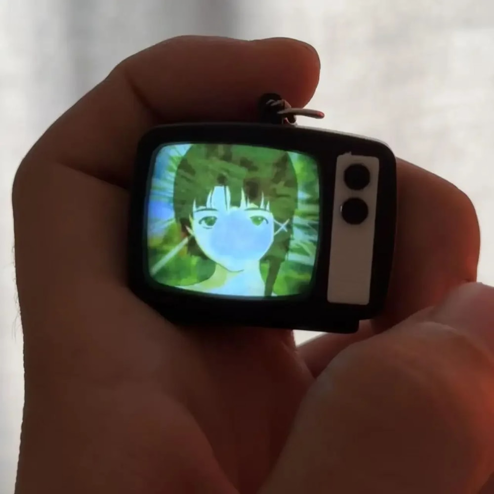 Mini Retro TV Anime Keychain Bag Charm For Cosplay Fans 0
